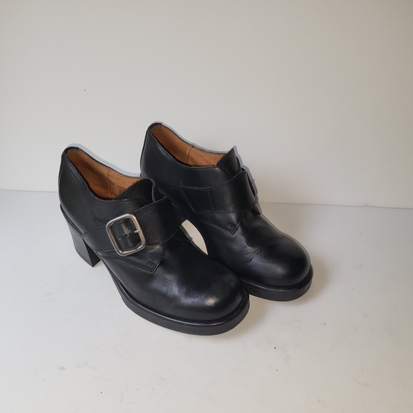 Black Ankle Boots with Buckle Detail - Picture 1 of 5